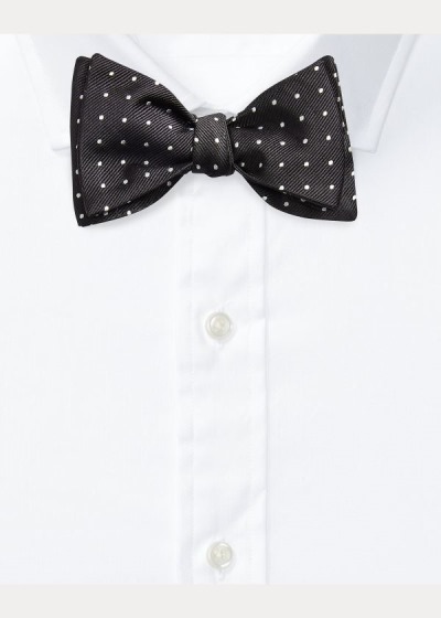 Corbatas Polo Ralph Lauren Hombre Negros / Blancos - Polka-Dot Silk Repp Bow - EASUG9158